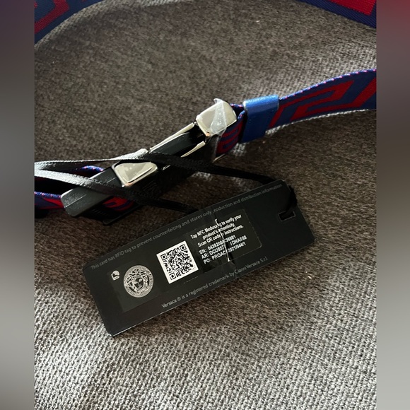 Versace Greca ribbon belt green & red - Picture 5 of 8